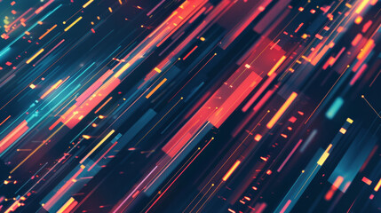 A colorful, abstract image of lines and shapes that appear to be moving