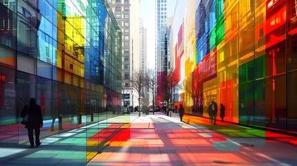Architeture Abstract Illustration Colorfull of New York