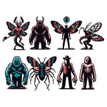 Mysterious Cryptids Vector Design Elements: Unleash the Legends with Intriguing Graphics