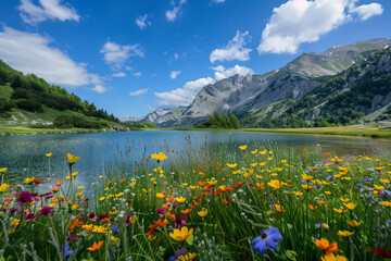 Obraz premium lake in the mountains