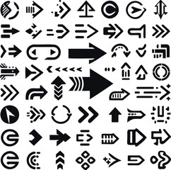 arrows black icon set. various styles of arrows modern arrow icons vector collection arrow cursor arrow simple modern vector illustration