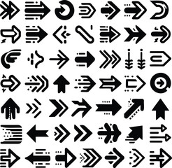 arrows black icon set. various styles of arrows modern arrow icons vector collection arrow cursor arrow simple modern vector illustration