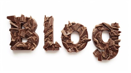 The word Blog created in Chocolate Typography.