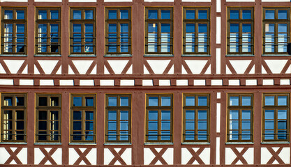 historic german fachwerkhaus building with sky