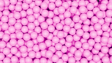 Pink candy spheres gobstopper gumball shiny marbles cheerful gender reveal background 3d illustration render digital rendering
