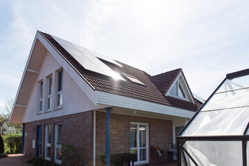 Single family house with solar system or photovoltaic system