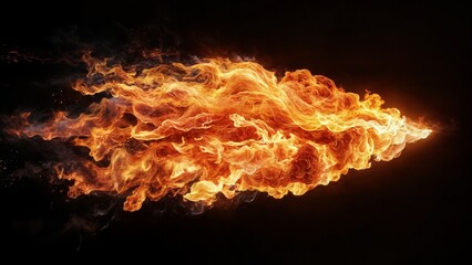 Image portraying the dynamic beauty of a fire flare against a deep black background