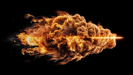 Image portraying the dynamic beauty of a fire flare against a deep black background