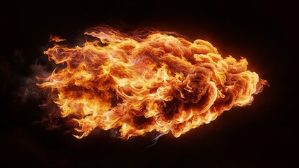 Image portraying the dynamic beauty of a fire flare against a deep black background