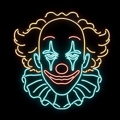 Neon crazy clown