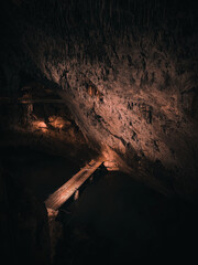 Il fiume che entra nelle Grotte di Postumia, le più grandi d'Europa
