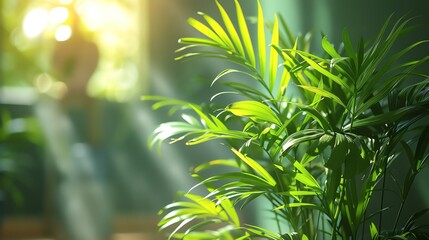 Obraz premium Indoor gardening project, close-up on lush houseplants, bringing nature into the home
