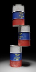 Old Russian Oil Drums - Precarious Balanced - 3D Illustration