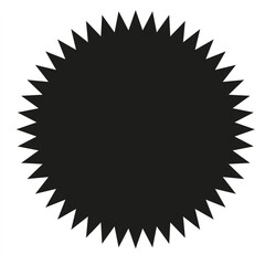 Black round shape with sharp edges for a dynamic price tag - stock vector