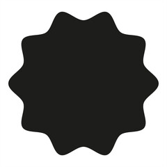 Black spiky circular shape for a modern price tag design - stock vector