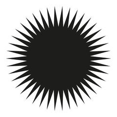 Black jagged circular shape resembling a round price tag - stock vector