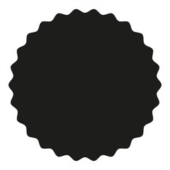 Black jagged circular shape resembling a round price tag - stock vector