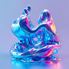 3d fluid holographic ilustration AI generated