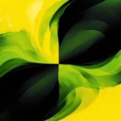green yellow black abstract background AI generated