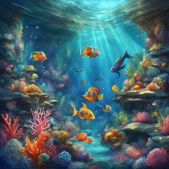 Whimsical Underwater Scene