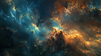 Obraz premium Abyssal Solipsism Exploring the Depths of Space