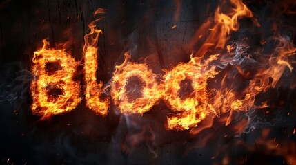 Fire Blog concept creative art poster.