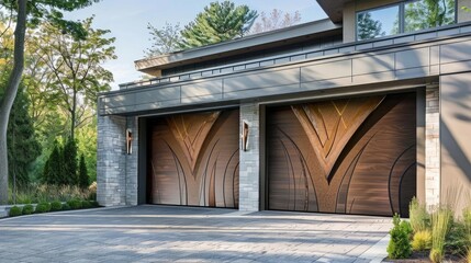 Modern garage door with a creative design