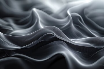 Obraz premium Monochromatic abstract background with gentle waves and lines. 