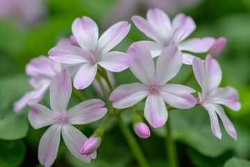Delicate pink and white flowers in bloom