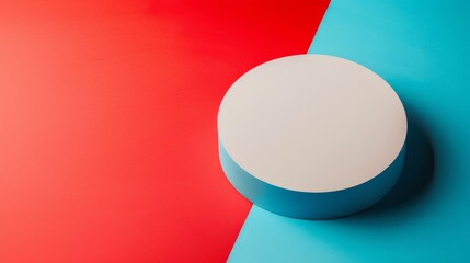 Minimalist geometric shapes in contrasting colors