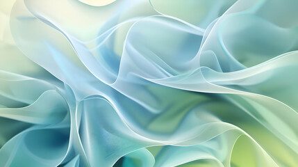 Fototapeta premium Wallpaper featuring smooth lines and geometric patterns in refreshing sky blue and soft lime, using advanced camera techniques
