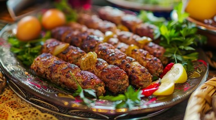 Afghan cuisine kebab jacket kebab made of minced lamb.