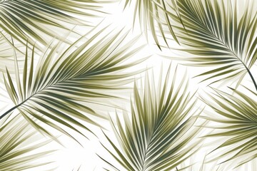 Fototapeta premium Abstract pattern with green tropical palm leaves