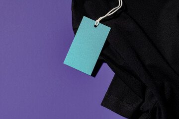 Blue clothing tag label, business branding design