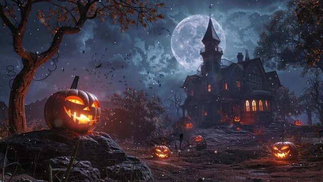 Halloween background with pumpkin