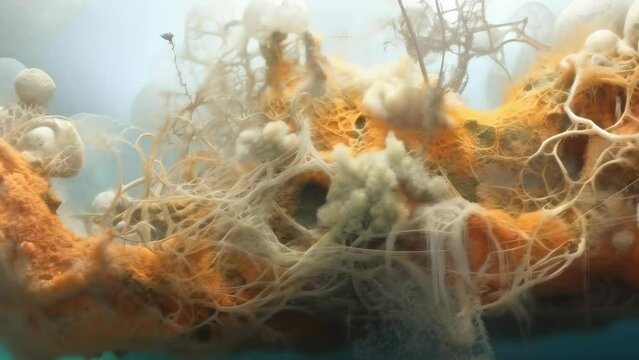 A mystical landscape of mycelium-like structures, this image is a homage to the interconnectedness of nature&rsquo;s unseen networks