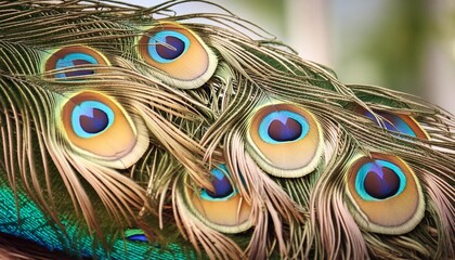 patterns and colors of peacock feathers