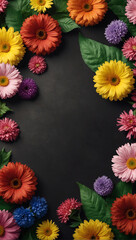 Colorful flowers spring sale discount banner or social media post template
