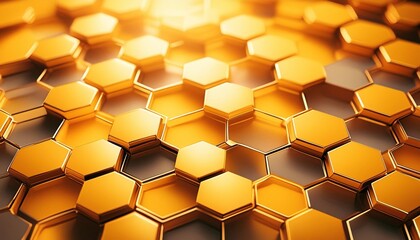 abstract yellow technology hexagonal background