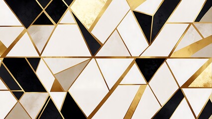 white black gold elegant abstract geometric presentation