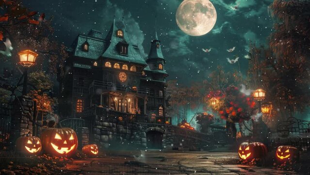 Halloween background with pumpkin