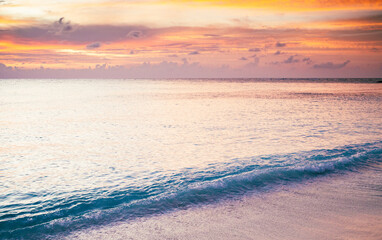 amazing sunset on the sea tropical beach