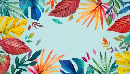 colorful rainbow leaves background floral backdrop graphic card design style vector illustration generative ai