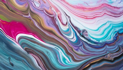 abstract marbled acrylic paint ink painted waves painting texture colorful background banner bold colors rainbow color swirls wave