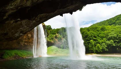 the cave and the waterfall