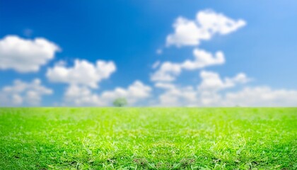 abstract blur beautiful green nature and blue sky white clouds wallpaper background