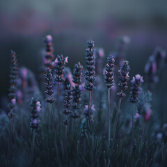 Serene Lavender Field at Twilight