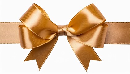 golden ribbon bow realistic shiny satin with horizontal ribbon on transparent background png