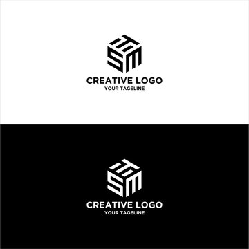  creative letter STM logo design vector