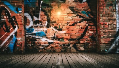 graffiti brick wall